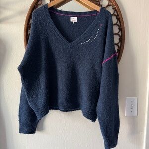 Sundry you had me at bonjour v neck sweater size 2 Medium